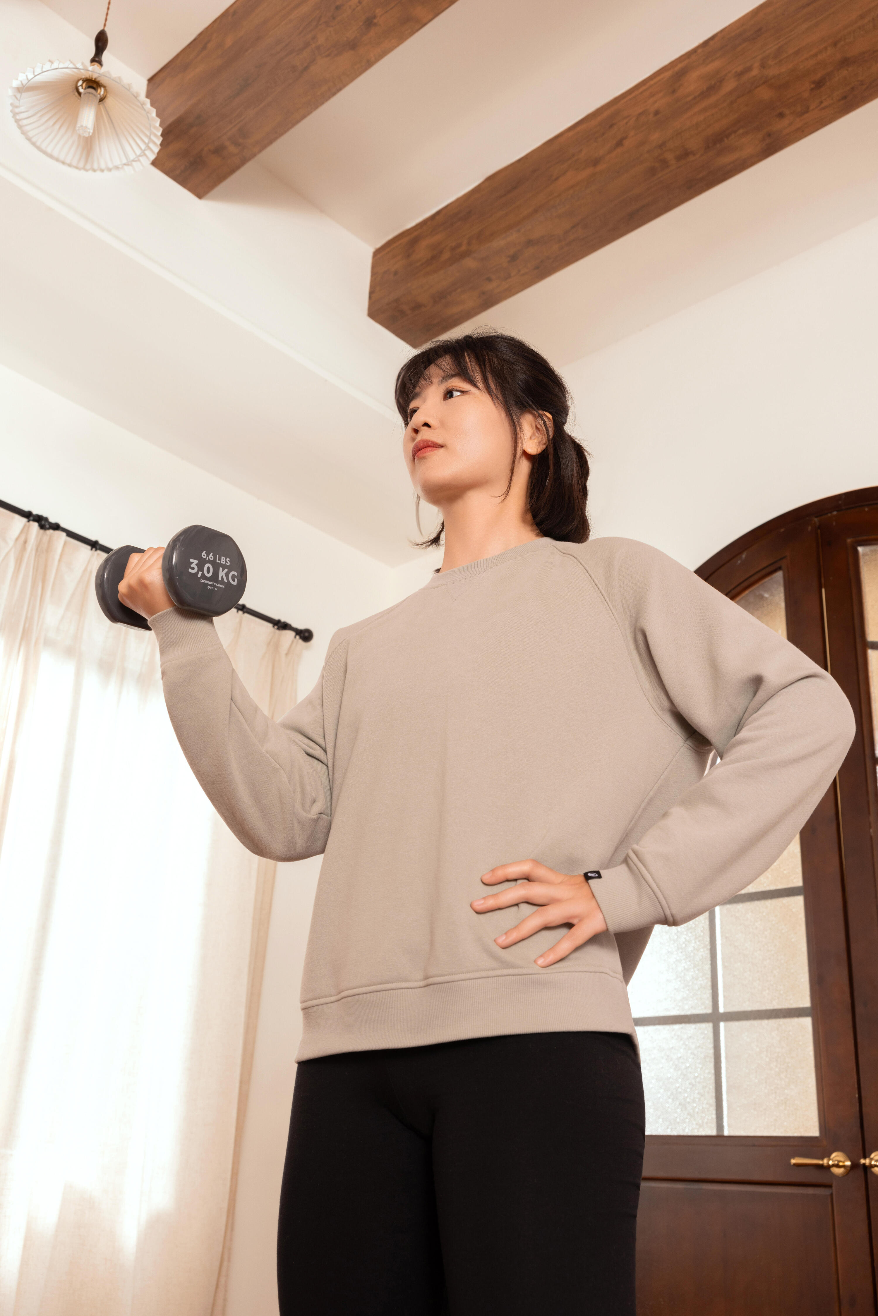 Pesas 2 x 3Kg de vinilo Fitness Gimnasia en casa Pilates Nyamba Gris 5/6