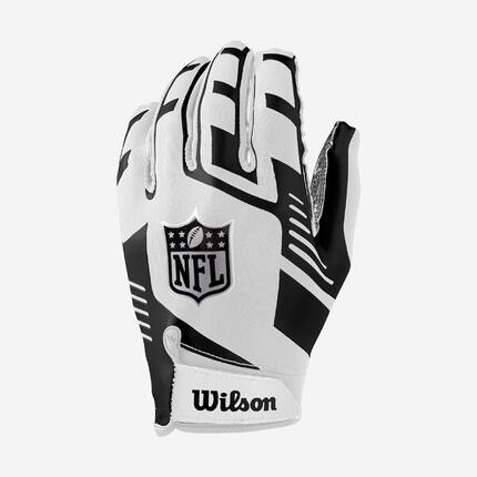 Gants de football américain Adulte - Wilson NFL extensibles blanc et noir