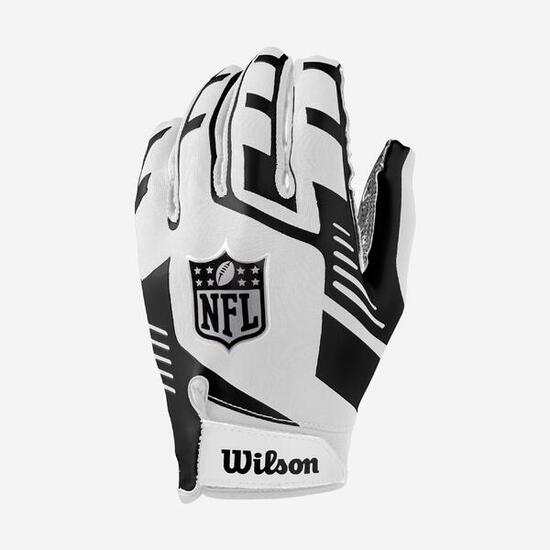 Gants de football américain Adulte - Wilson NFL extensibles blanc et noir