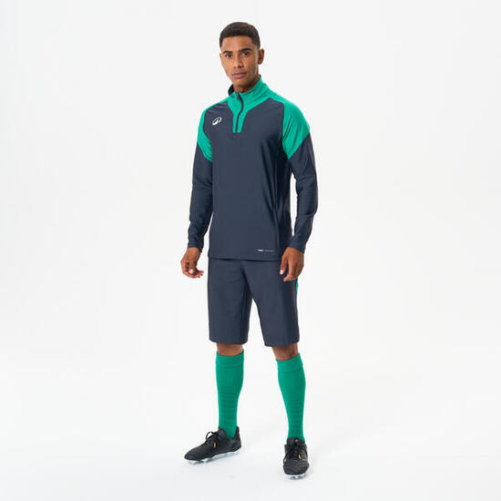 Sweat de football 1/2 zip viralto club gris carbone et vert