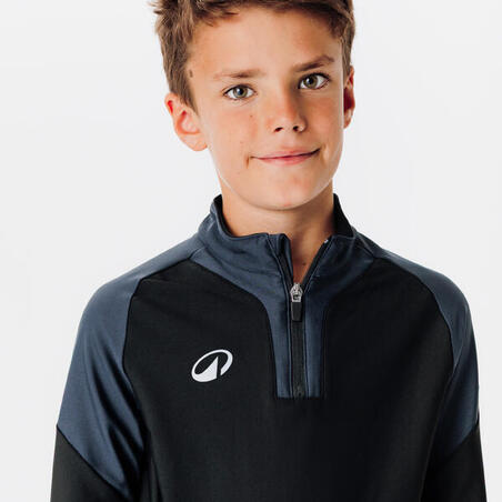 Кофта дитяча Viralto Club на блискавці 1/2 для футболу чорна/сіра Кофта дитяча Viralto Club на блискавці 1/2 для футболу чорна/сіра
