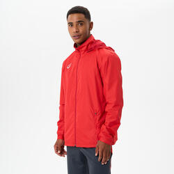 Veste de football imperméable T100 adulte rouge
