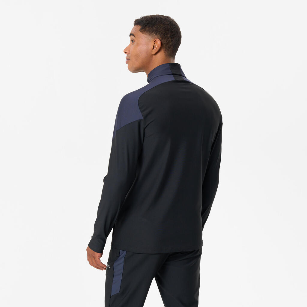 Siva in zelena majica z dolgimi rokavi 1/2-zip VIRALTO PXL