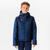 VESTE CHAUDE DE FOOTBALL COURTE ENFANT BLEUE MARINE