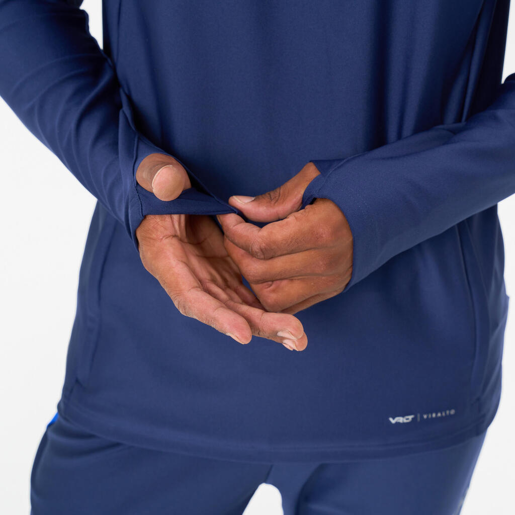 Siva in zelena majica z dolgimi rokavi 1/2-zip VIRALTO PXL