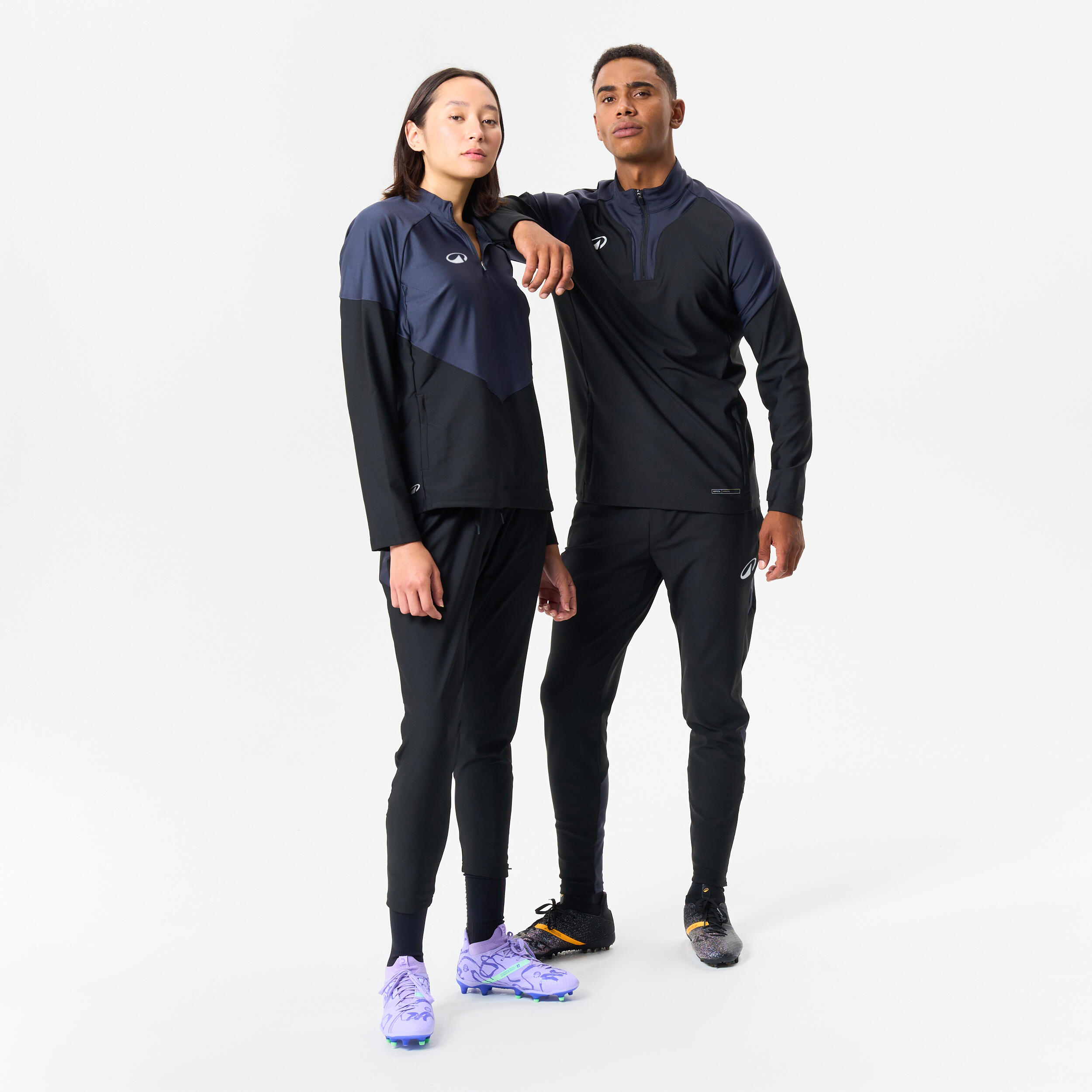 1/2 Zip Football Sweatshirt Viralto Club - Carbon Grey and Black