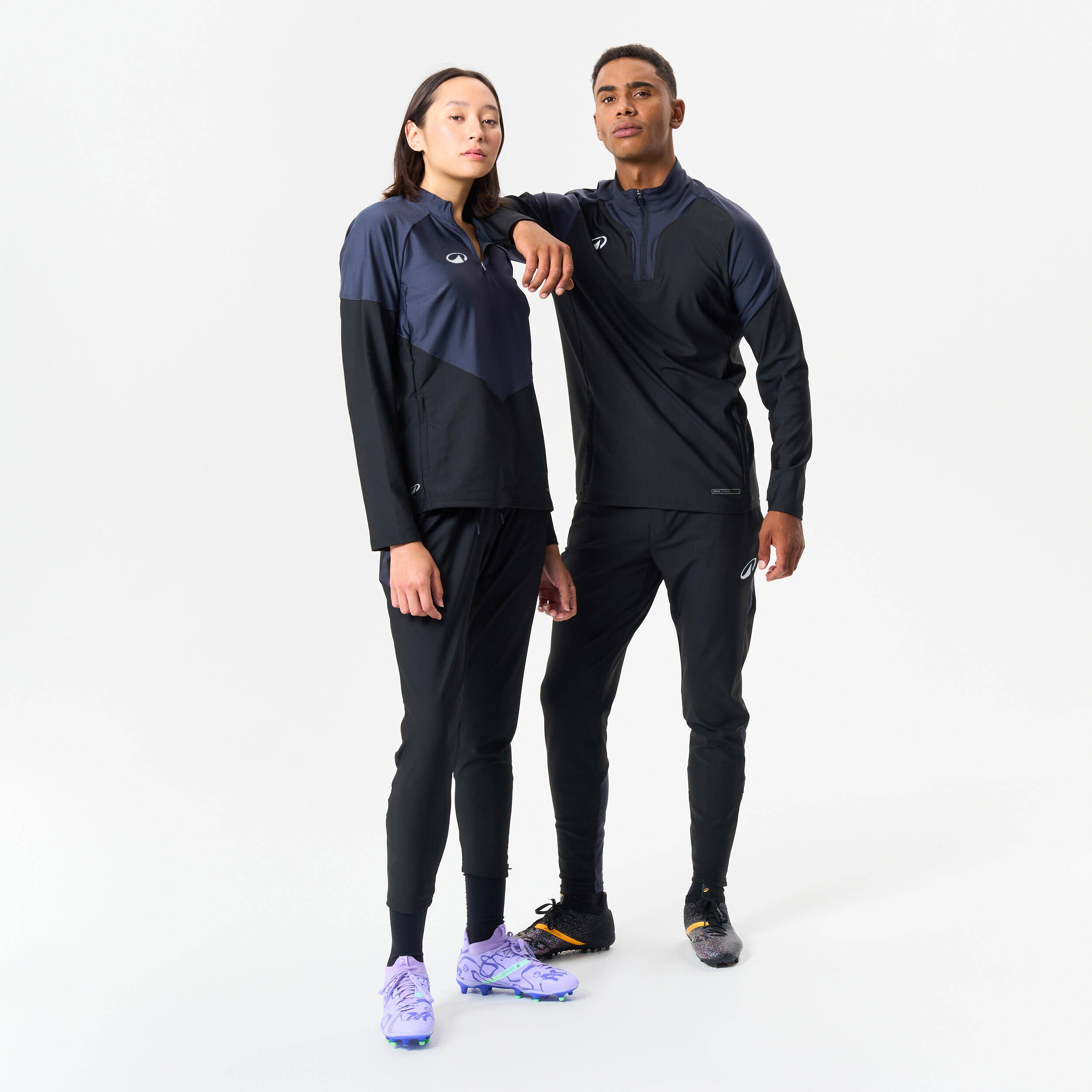 1/2 Zip Football Sweatshirt Viralto Club - Carbon Grey and Black -  2