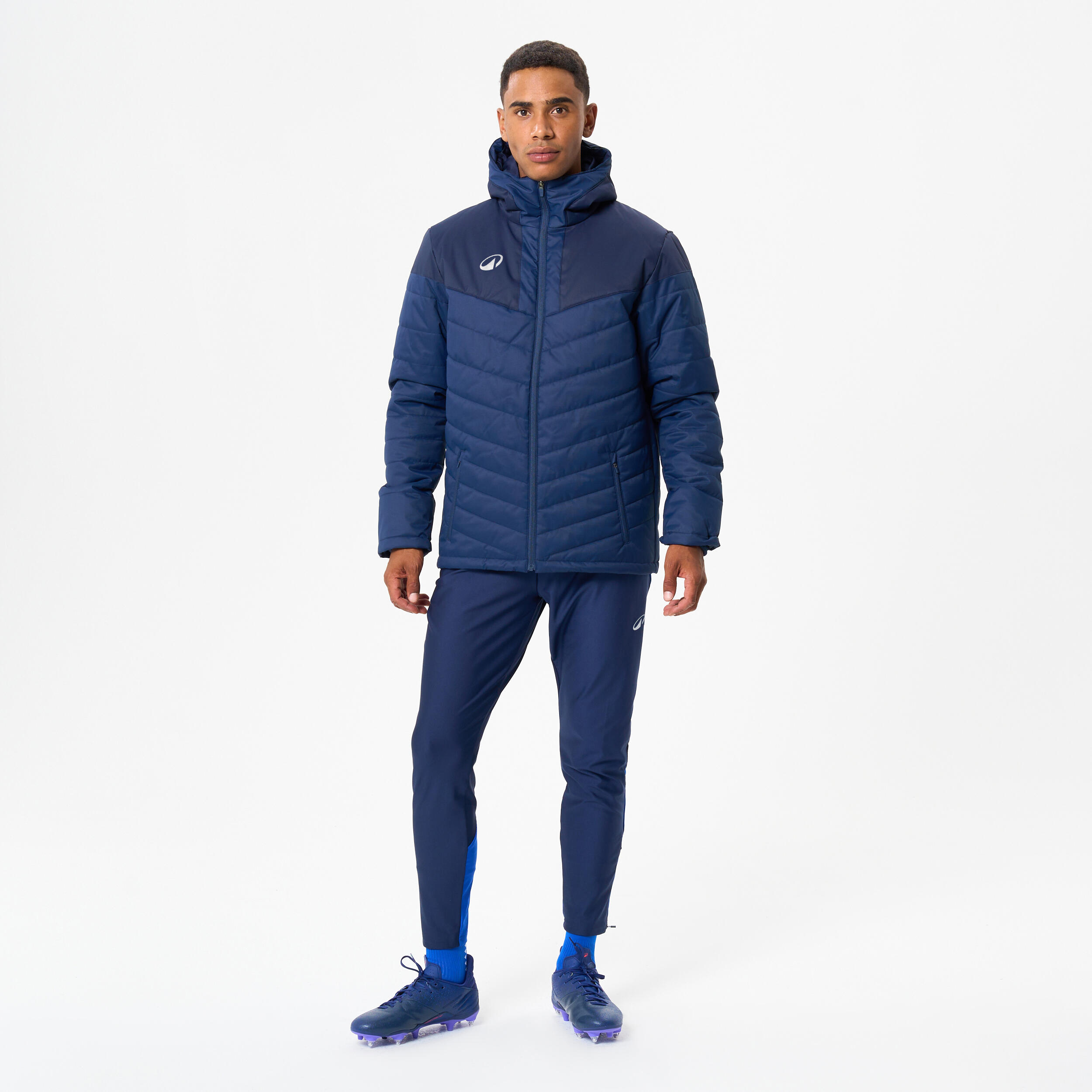 Adult Short Football Jacket - Navy Blue | Decathlon