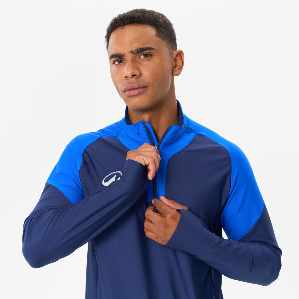 Siva in zelena majica z dolgimi rokavi 1/2-zip VIRALTO PXL