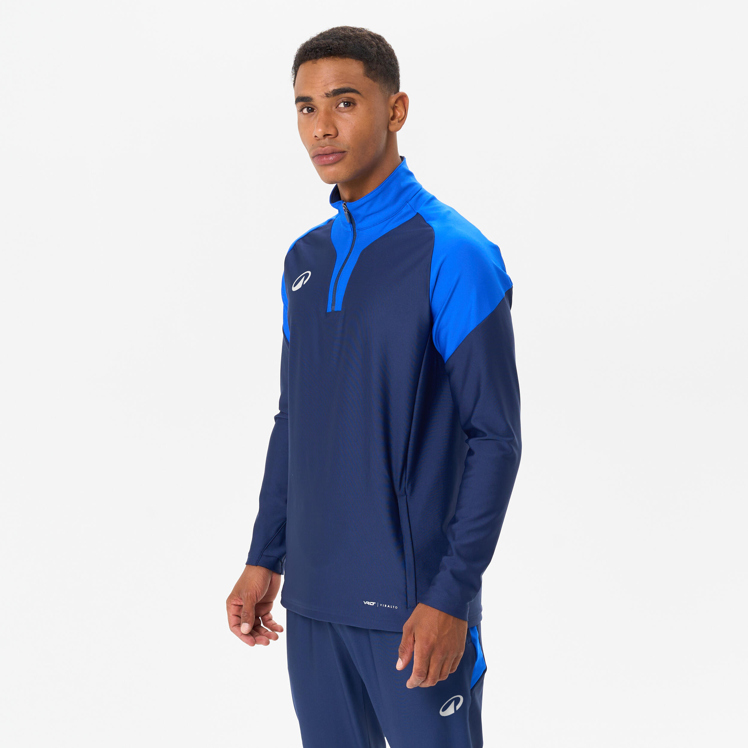 KIPSTA Damen/Herren Fußball Sweatshirt mit Reißverschluss – Viralto marineblau/blau | 03608392199752