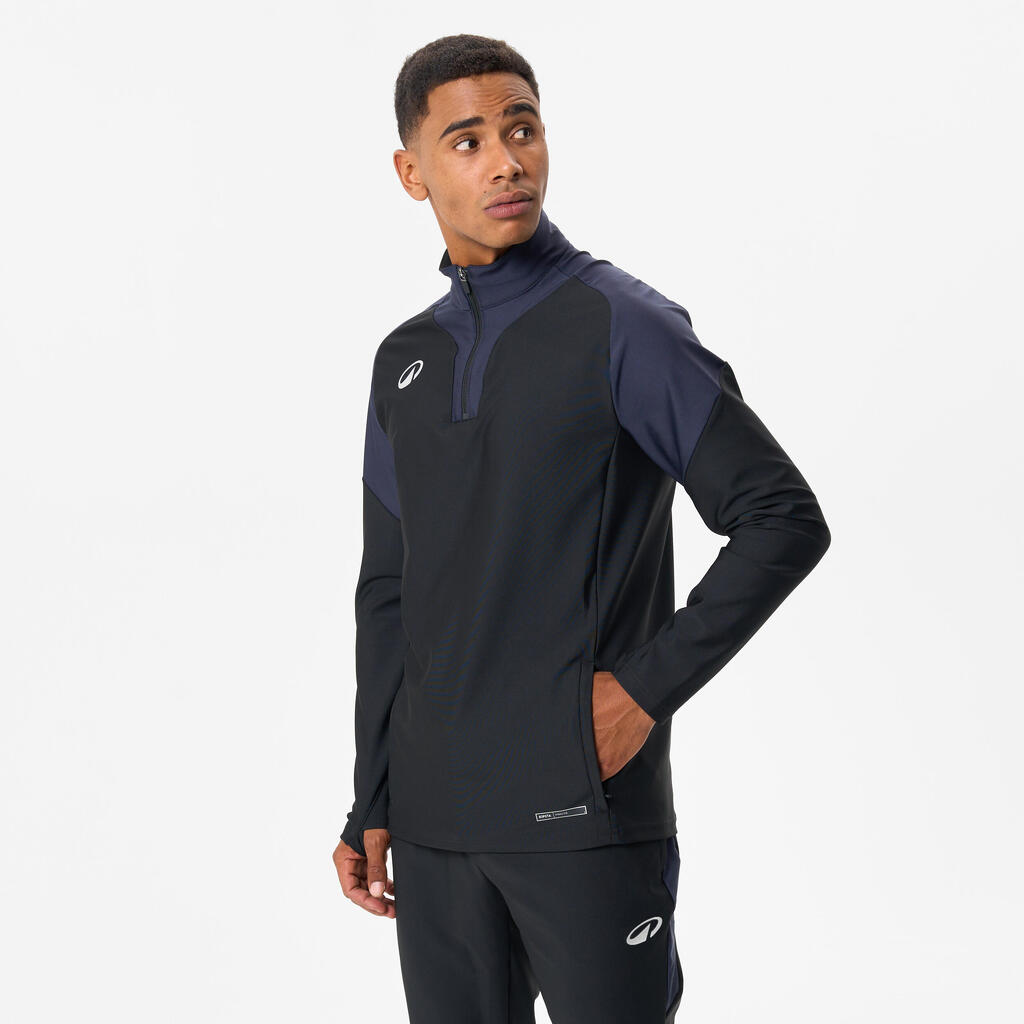 Siva in zelena majica z dolgimi rokavi 1/2-zip VIRALTO PXL