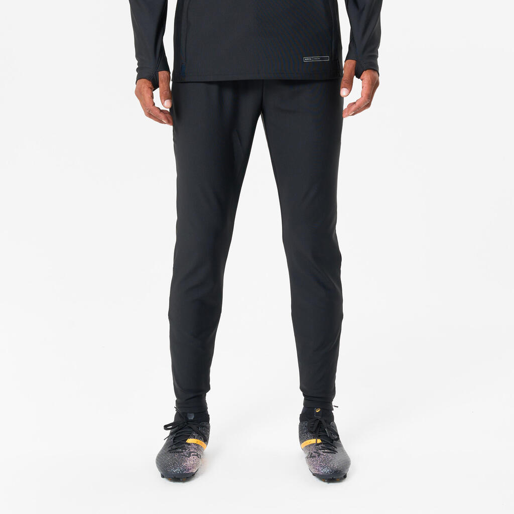 Adult Football Tracksuit Bottoms Viralto Club - Carbon Grey and Black