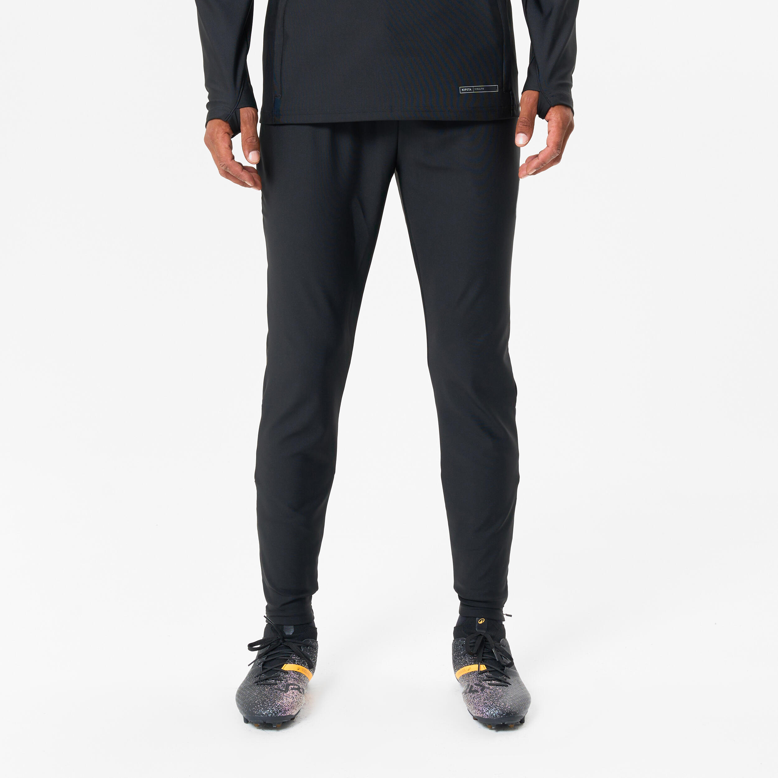 KIPSTA Adult Football Tracksuit Bottoms Viralto Club - Carbon Grey and Black