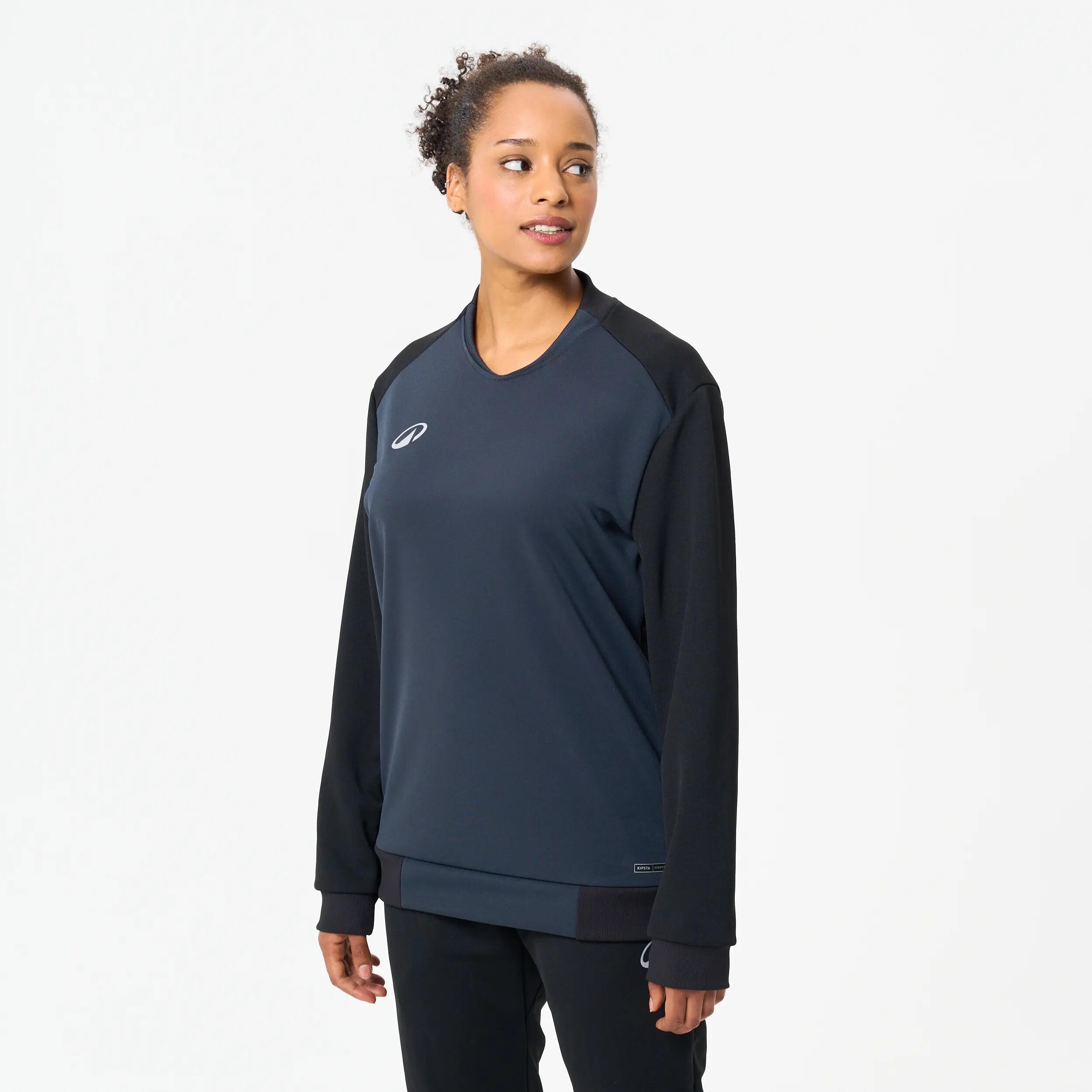 Adult Football Long-Sleeved Sweat Shirt Essential - Black -  2