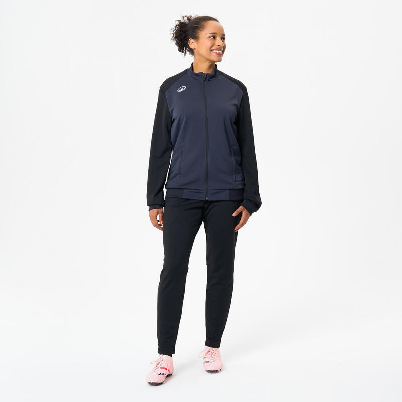 Veste de football d'entrainement ESSENTIELLE  noire et grise
