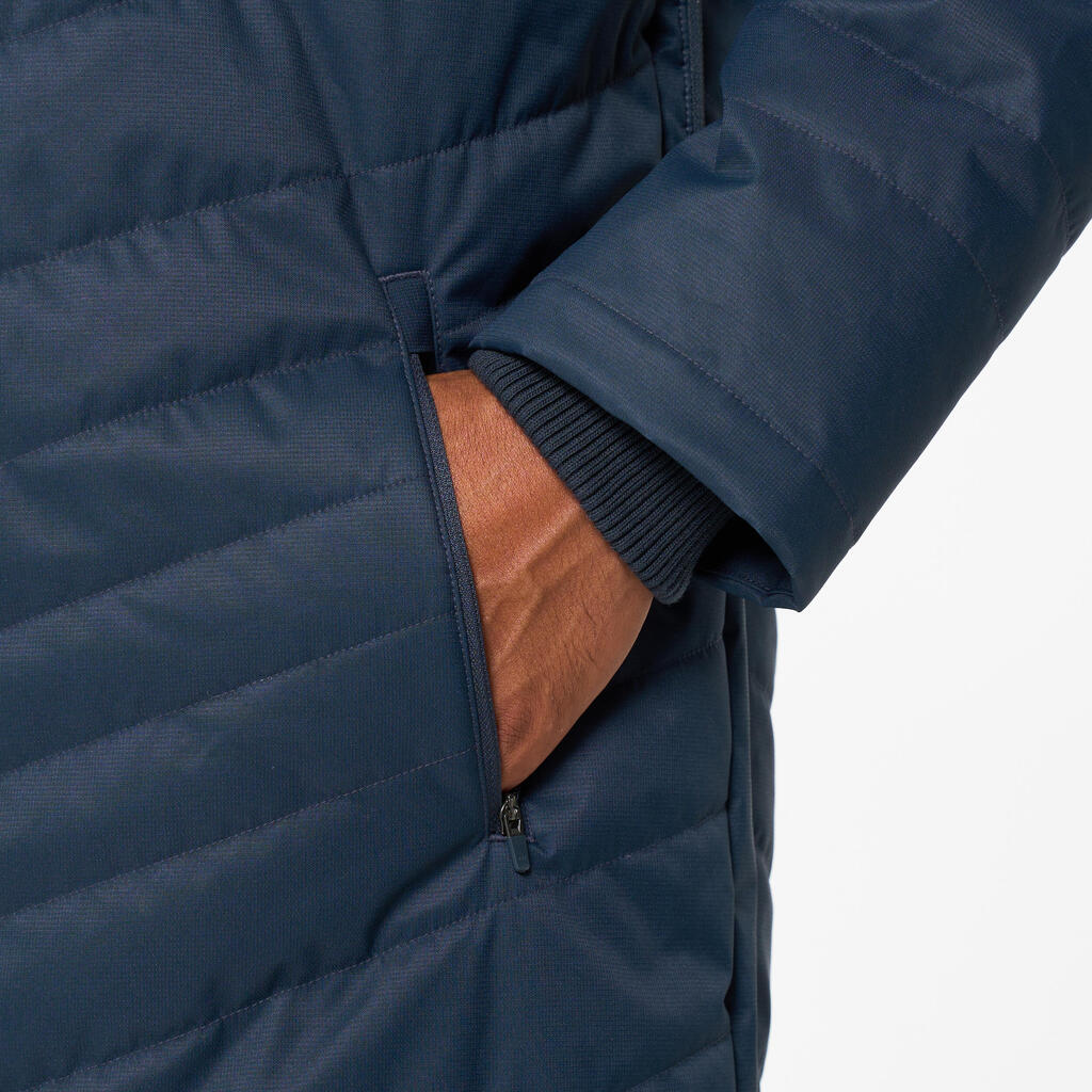 Dlhá futbalová bunda (parka) pre dospelých čierna