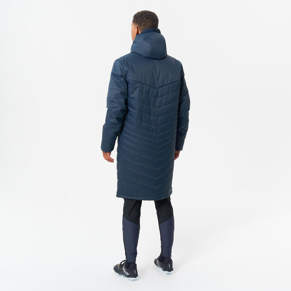 Adult Long Football Parka Coat - Black