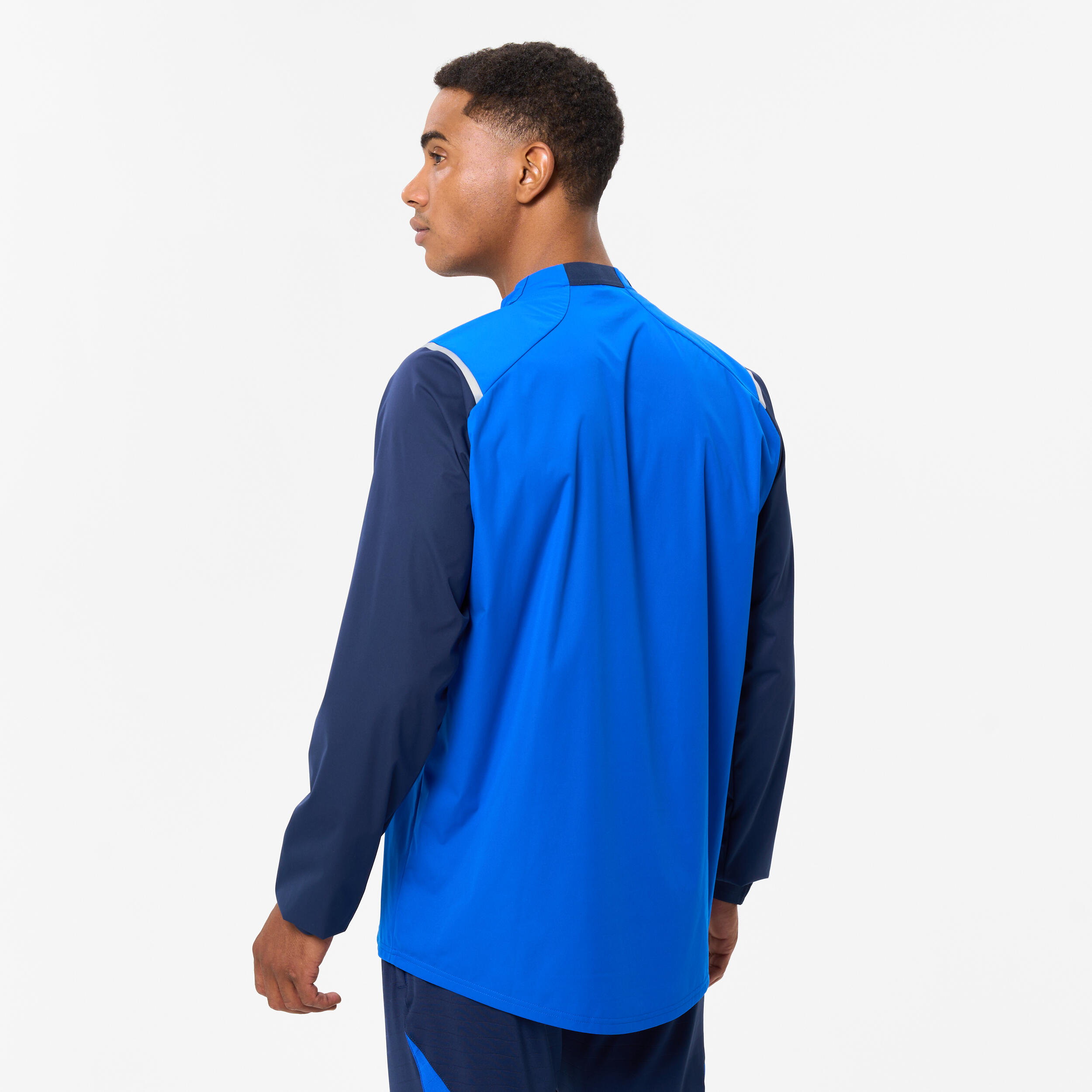 Coupe vent de football imperméable adulte T500 bleu 4/7