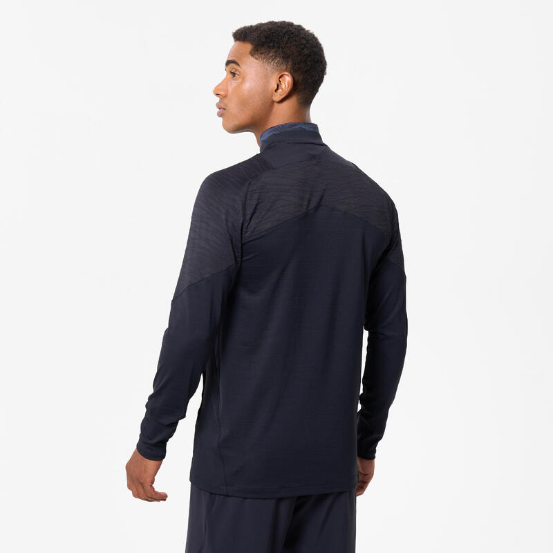 Trainingspak met shirt met 1/2 rits voor voetbal voor volwassenen CLR zwart