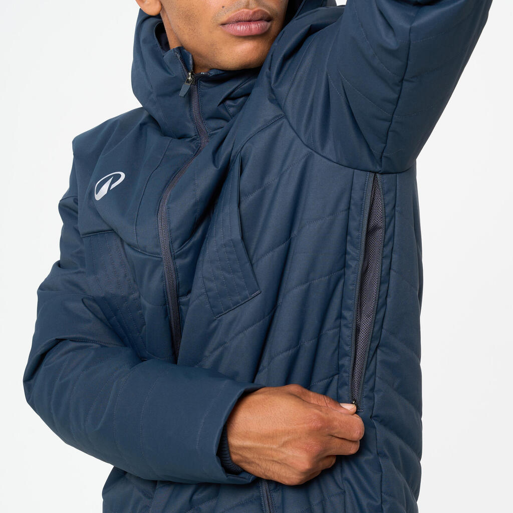 Adult Long Football Parka Coat - Black