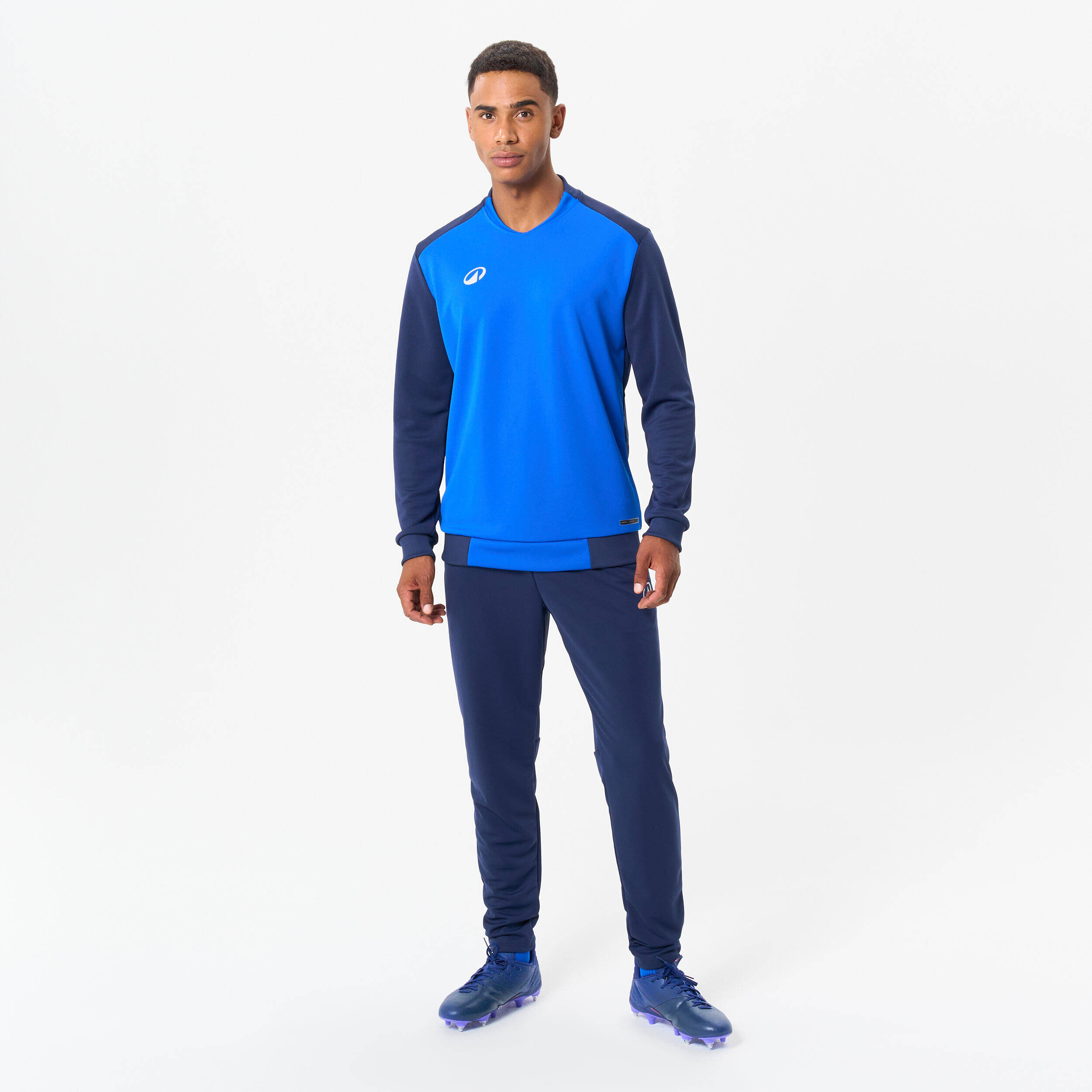Adult Football Long-Sleeved Sweat Shirt Essential - Indigo Blue -  2