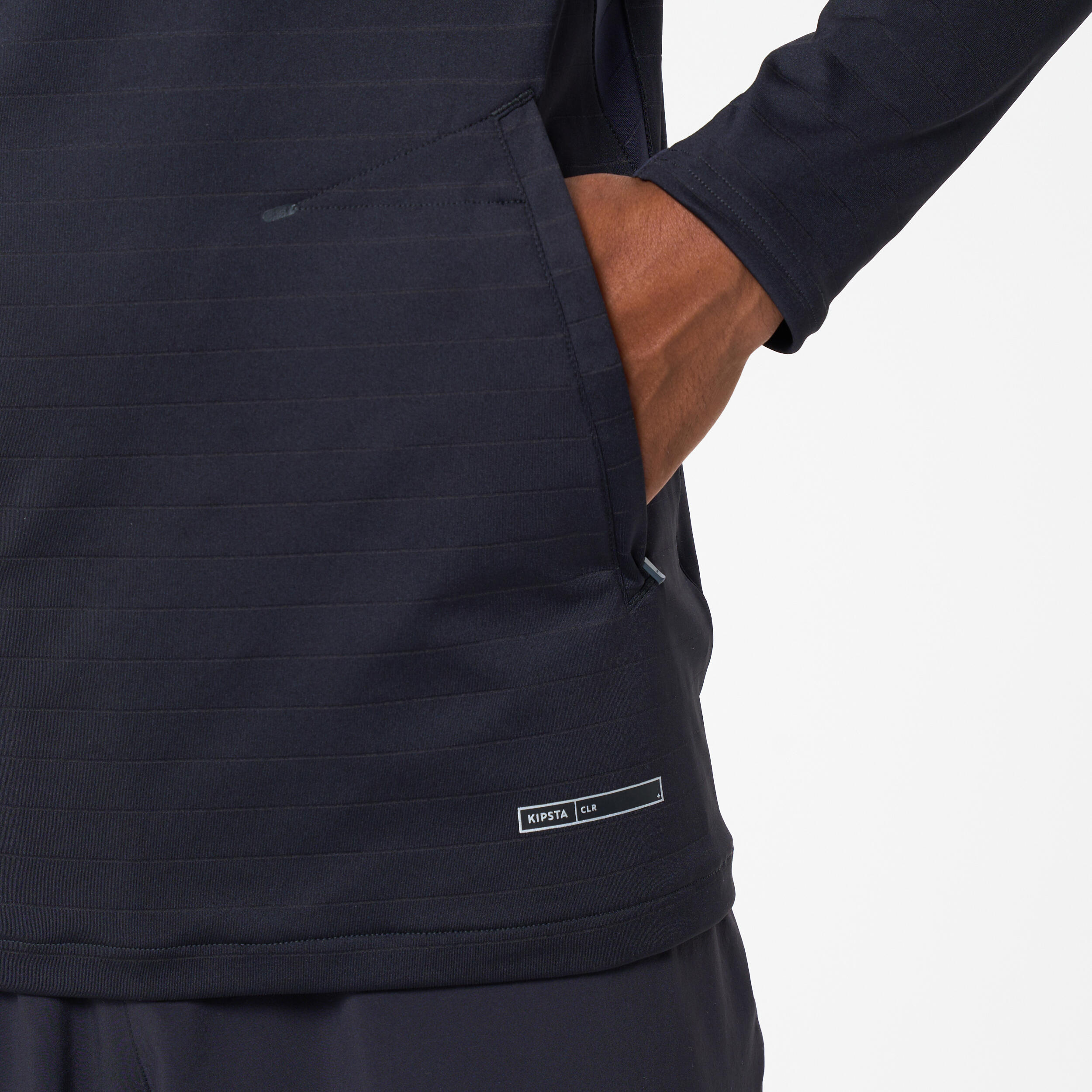 Sweatshirt de Futebol com 1/2 Fecho Adulto CLR CLUB Preto 6/8