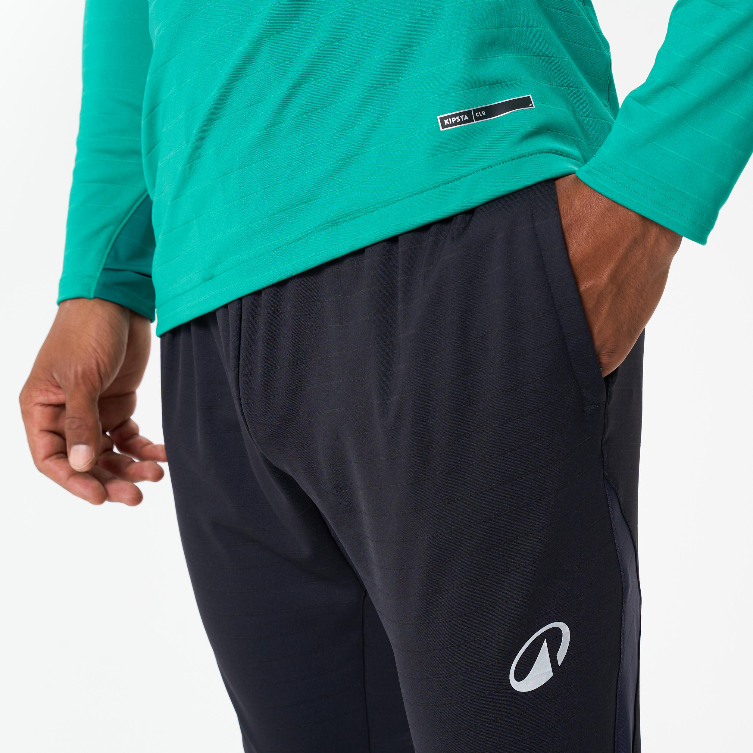 Pantalón de fútbol CLR 3/4 azul negro 4/7
