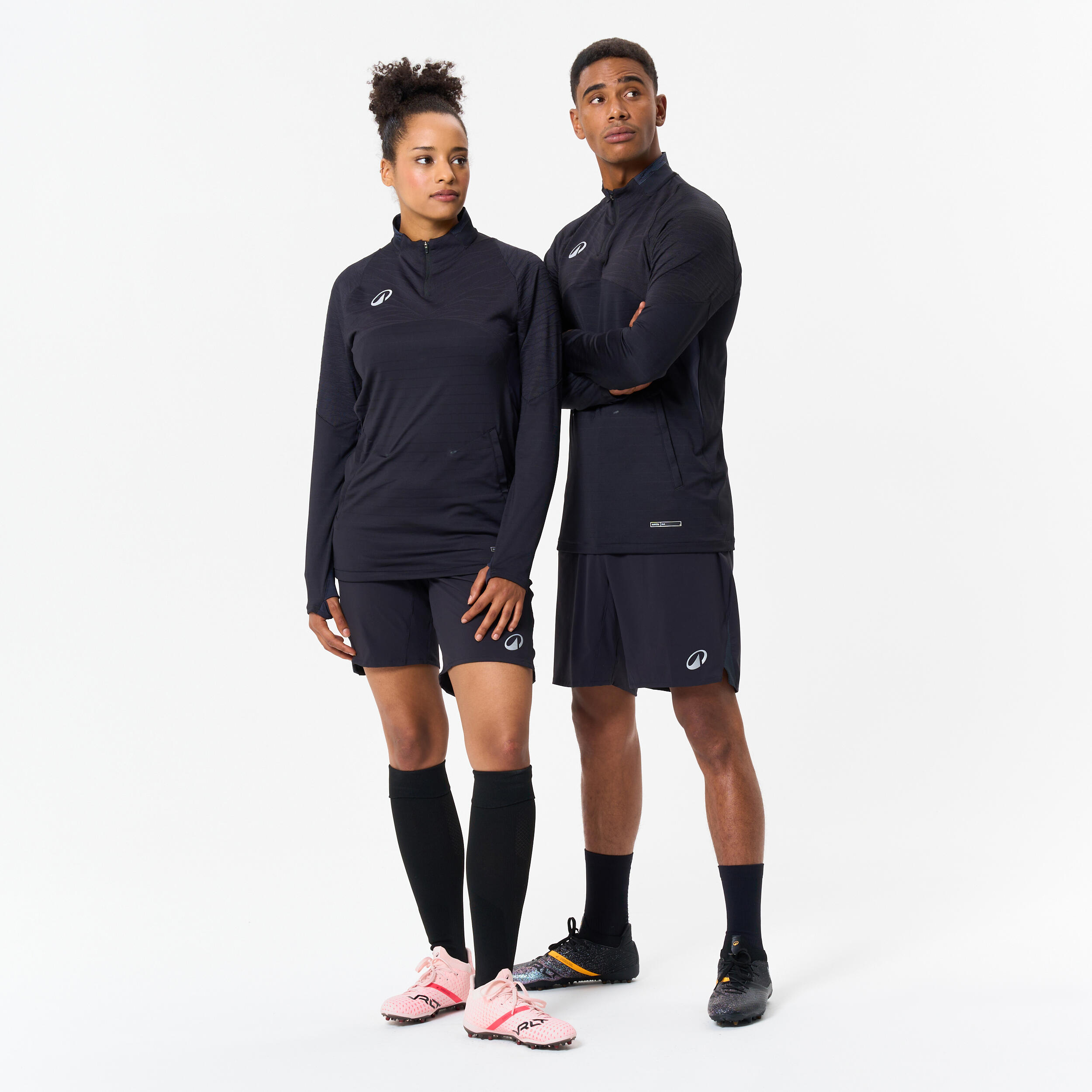 Sweatshirt de Futebol com 1/2 Fecho Adulto CLR CLUB Preto 2/8