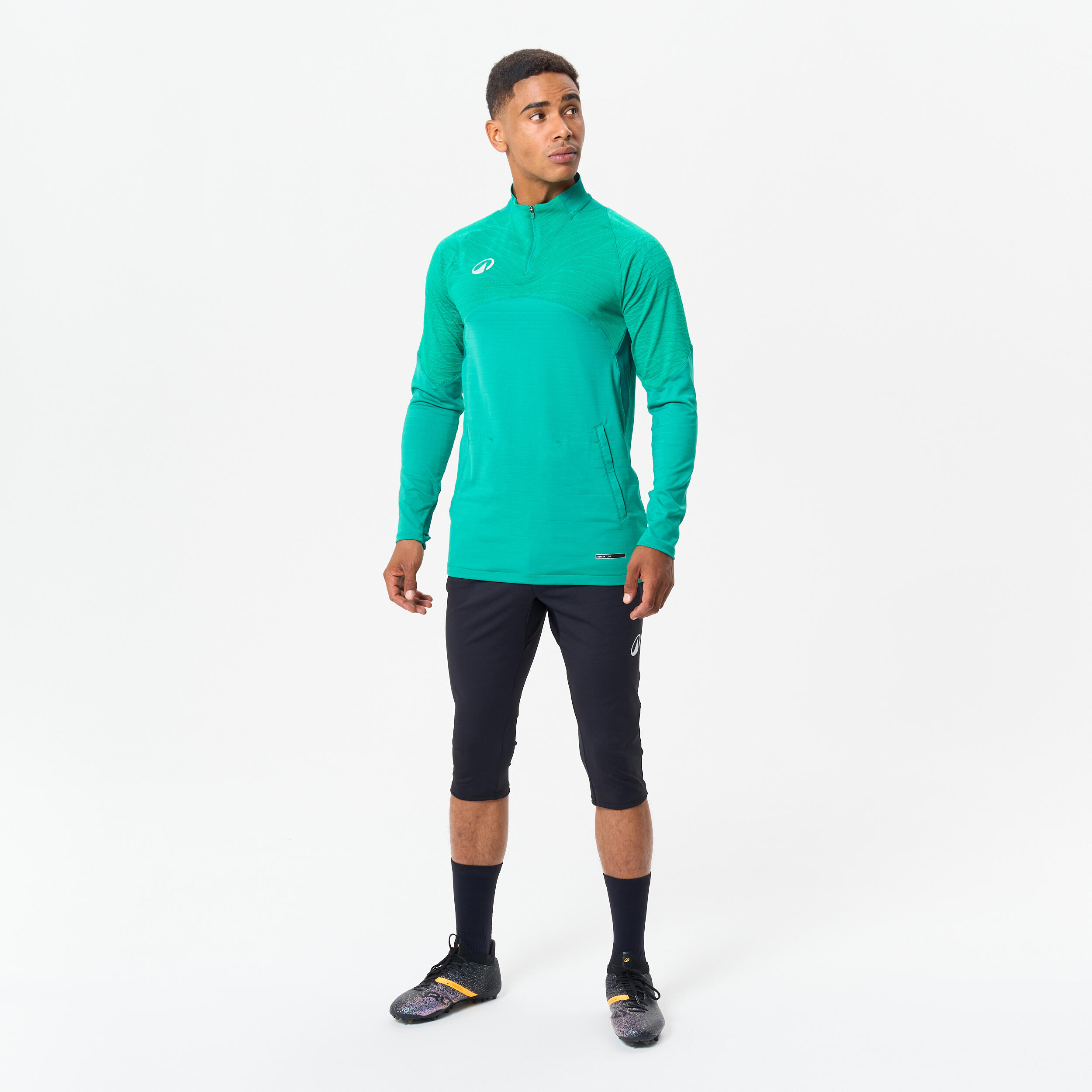 Pantalón de fútbol CLR 3/4 azul negro 6/7
