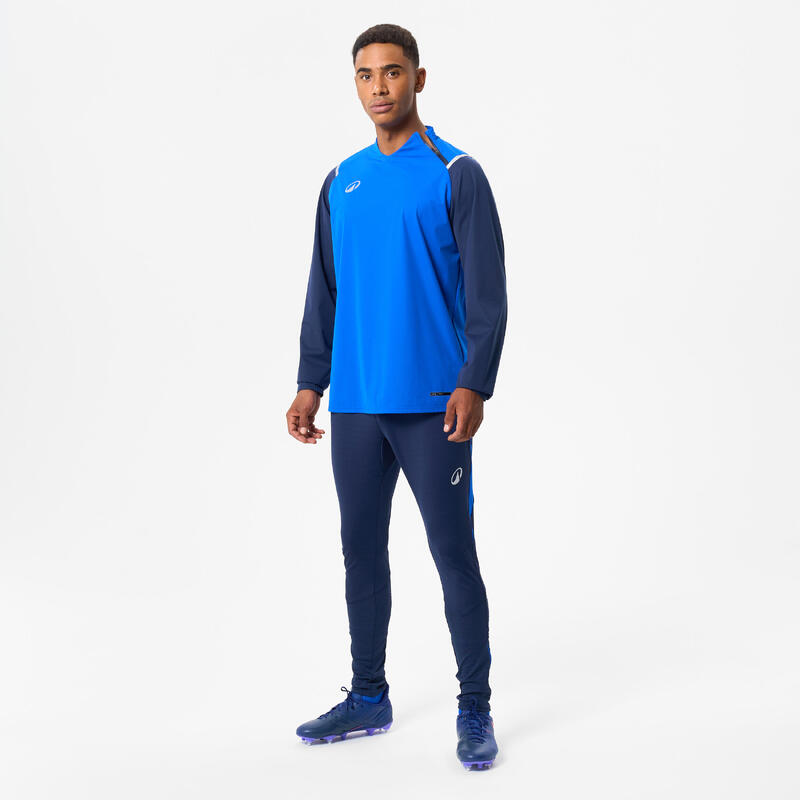 Coupe vent de football imperméable adulte T500 bleu