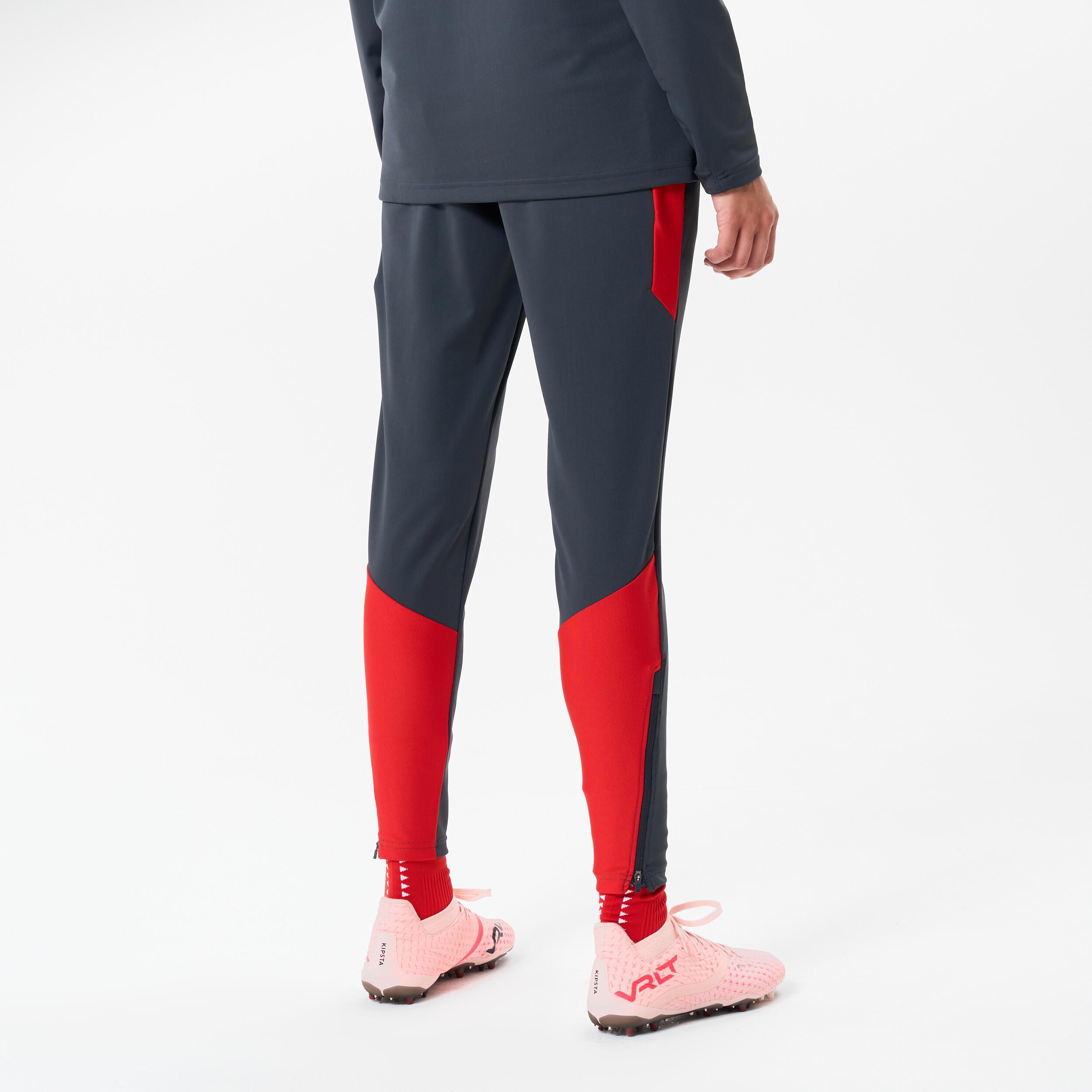 Voetbalbroek VIRALTO CLUB antracietgrijs/rood 4/6