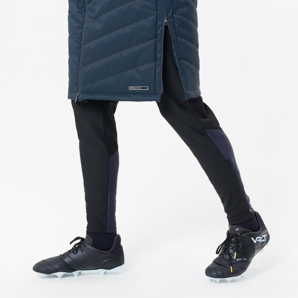 Adult Long Football Parka Coat - Black
