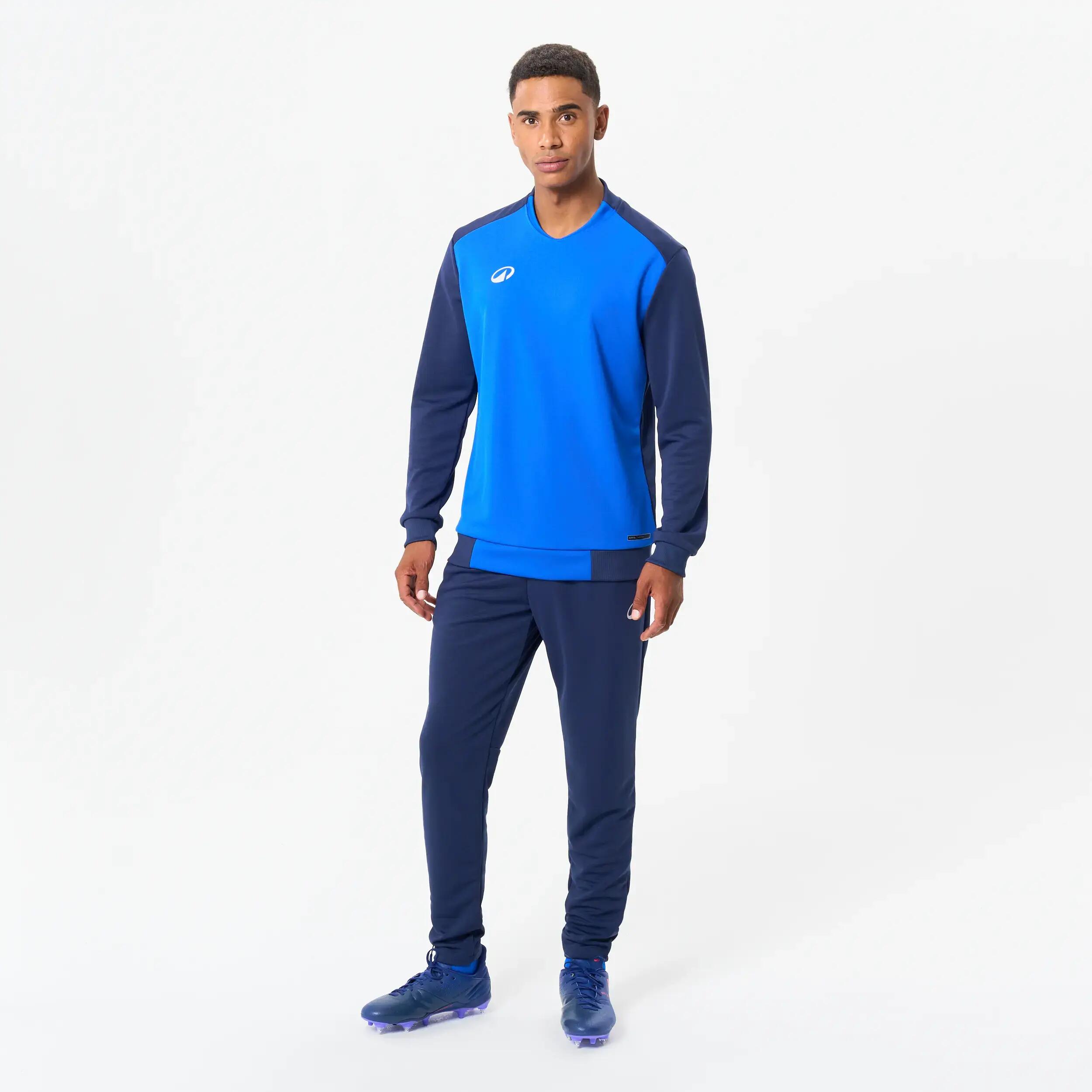 Adult Football Long-Sleeved Sweat Shirt Essential - Indigo Blue -  3