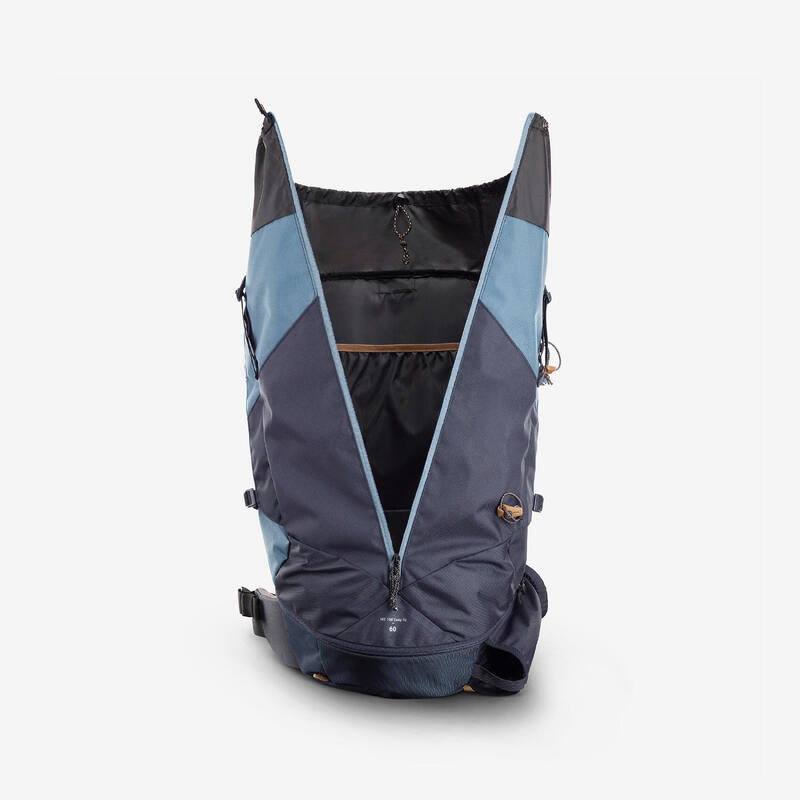 Rucsac Trekking cu husă ploaie MT100 Easyfit 60L Bleumarin Damă