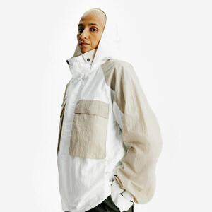 Chaqueta crop mujer, Lifetech, blanco y beige