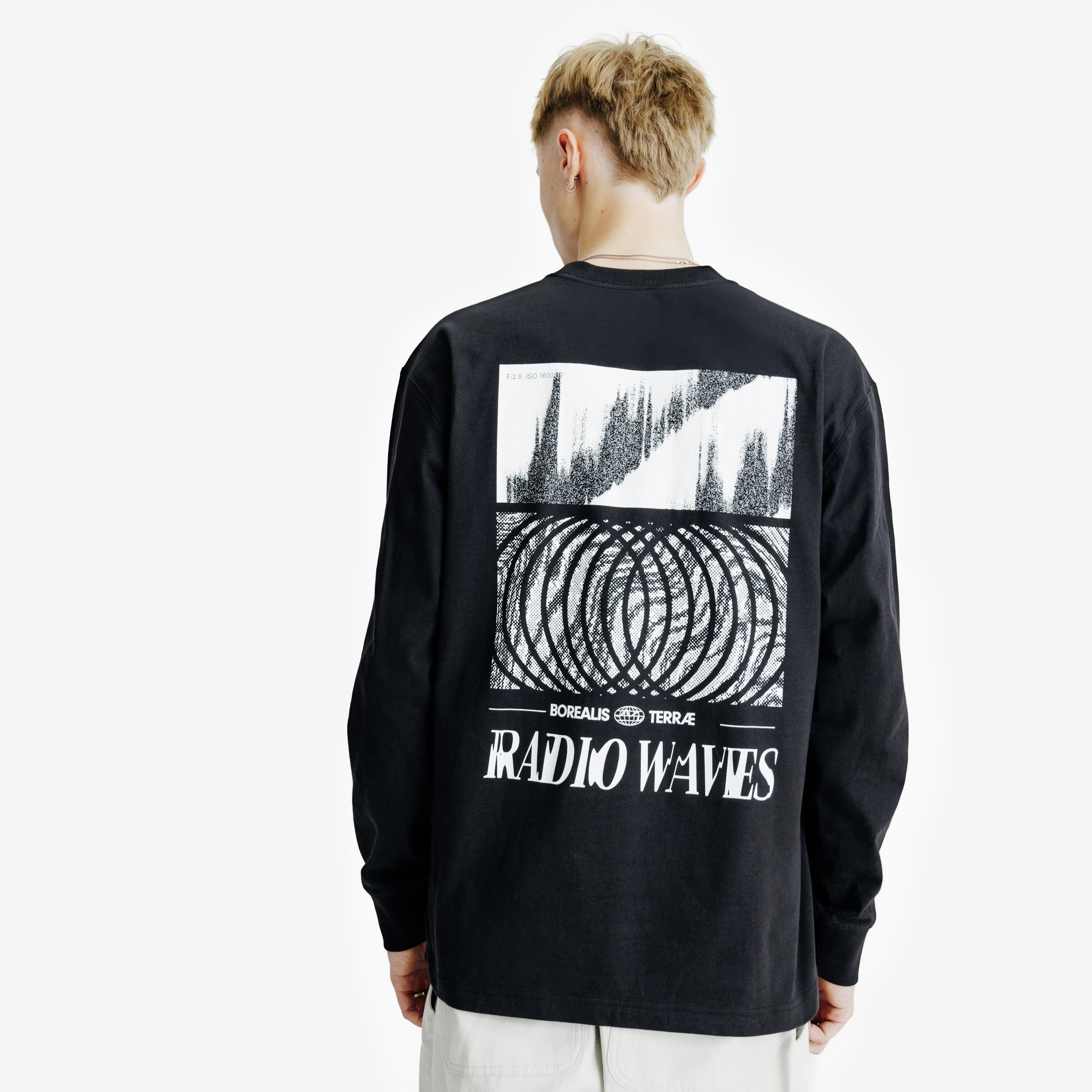 Langärmliges Grafik-T-Shirt für Herren, Lifetech, schwarz 4/5