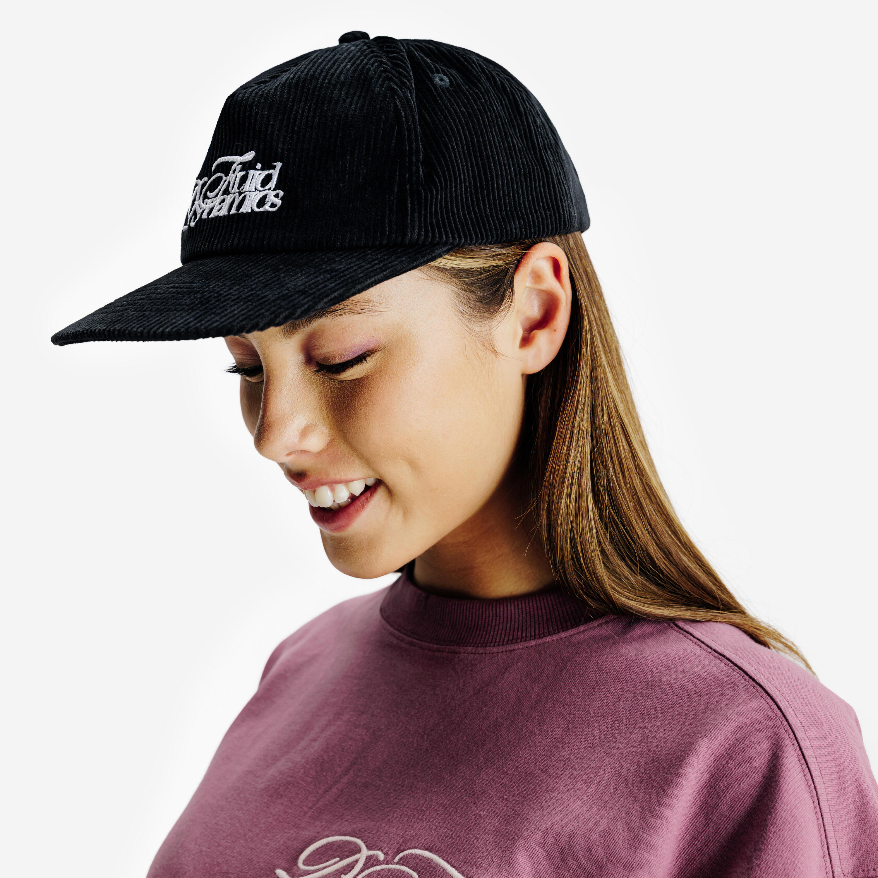 6-Panel-Cap aus Cordstoff, schwarz und weiss 3/9