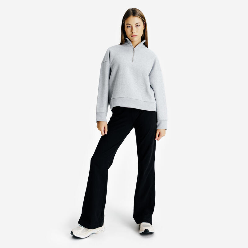 Kadın Fermuarlı Sweatshirt - Gri - Elementals