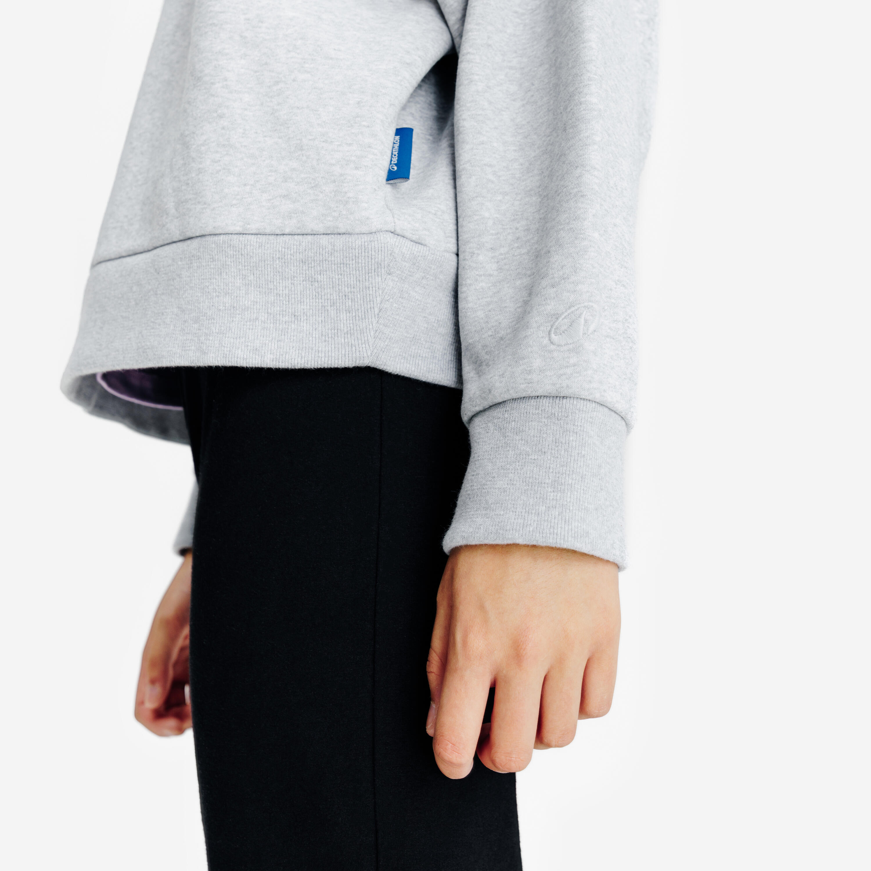 Sweat à col zippé oversize femme, Elementals, gris chiné 5/5