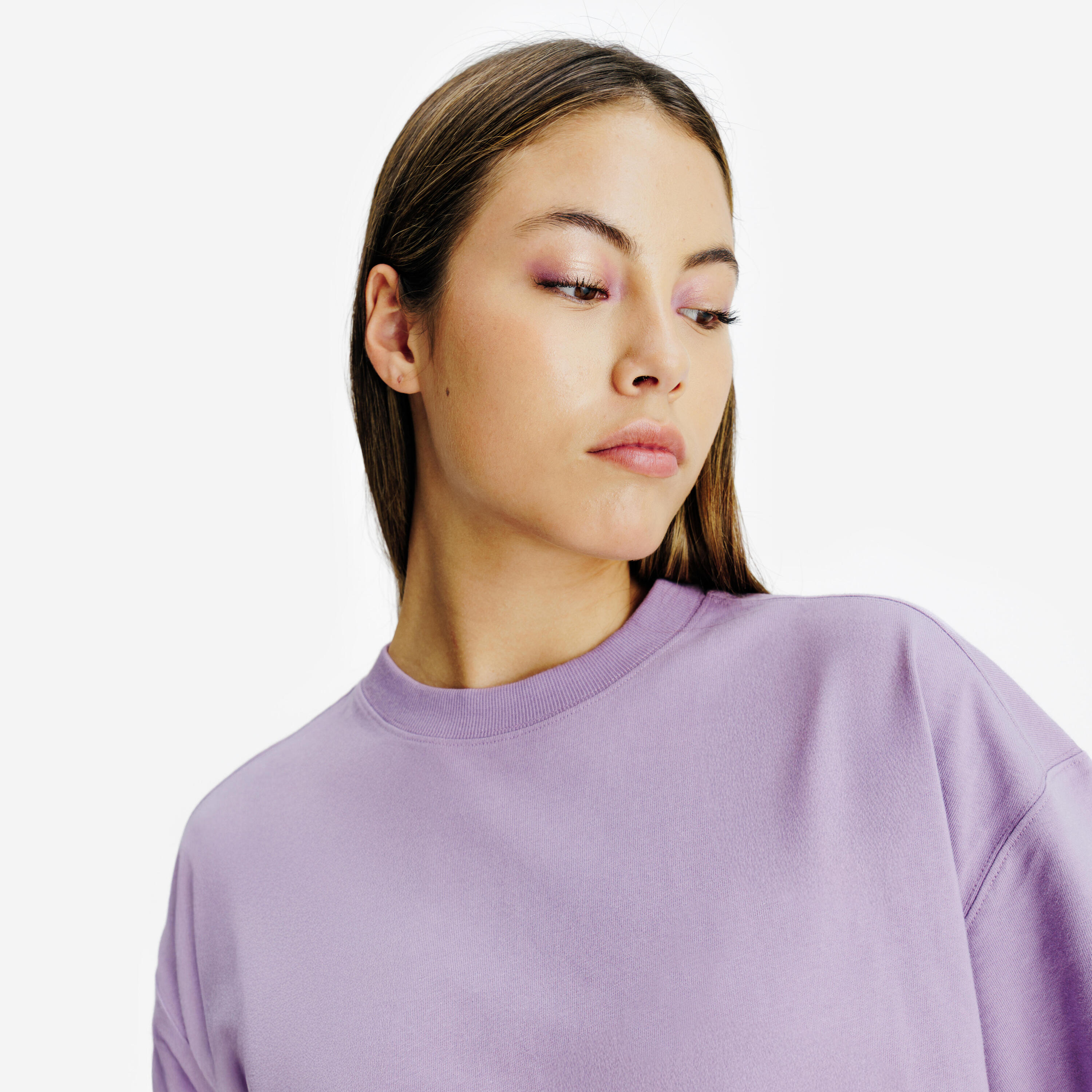Camiseta crop mujer, violeta 3/5