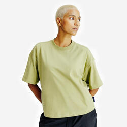 T-shirt crop femme, marron