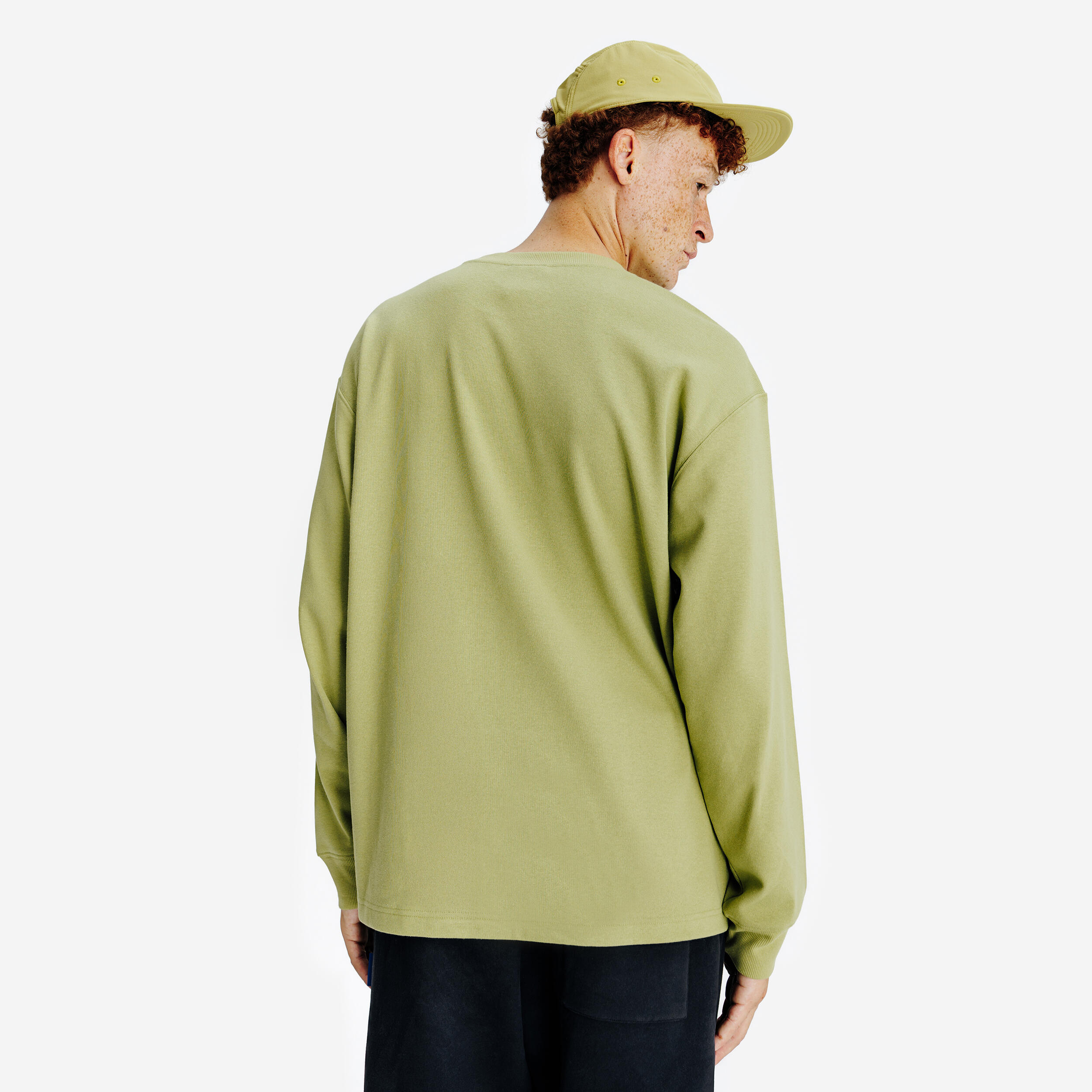 T-shirt manica lunga uomo ELEMENTALS oversize verde 4/5