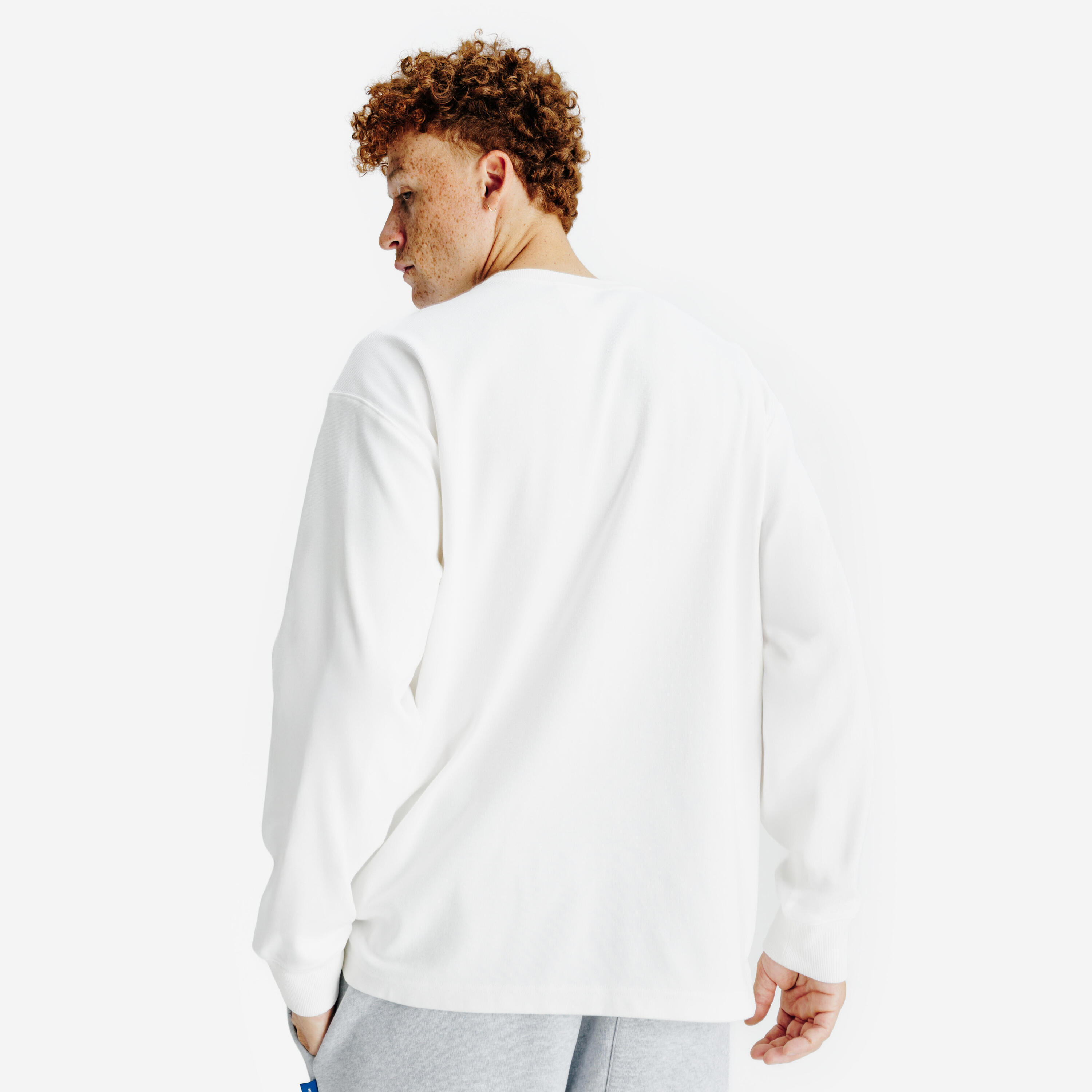 T-shirt manica lunga  uomo ELEMENTALS oversize bianca 4/5