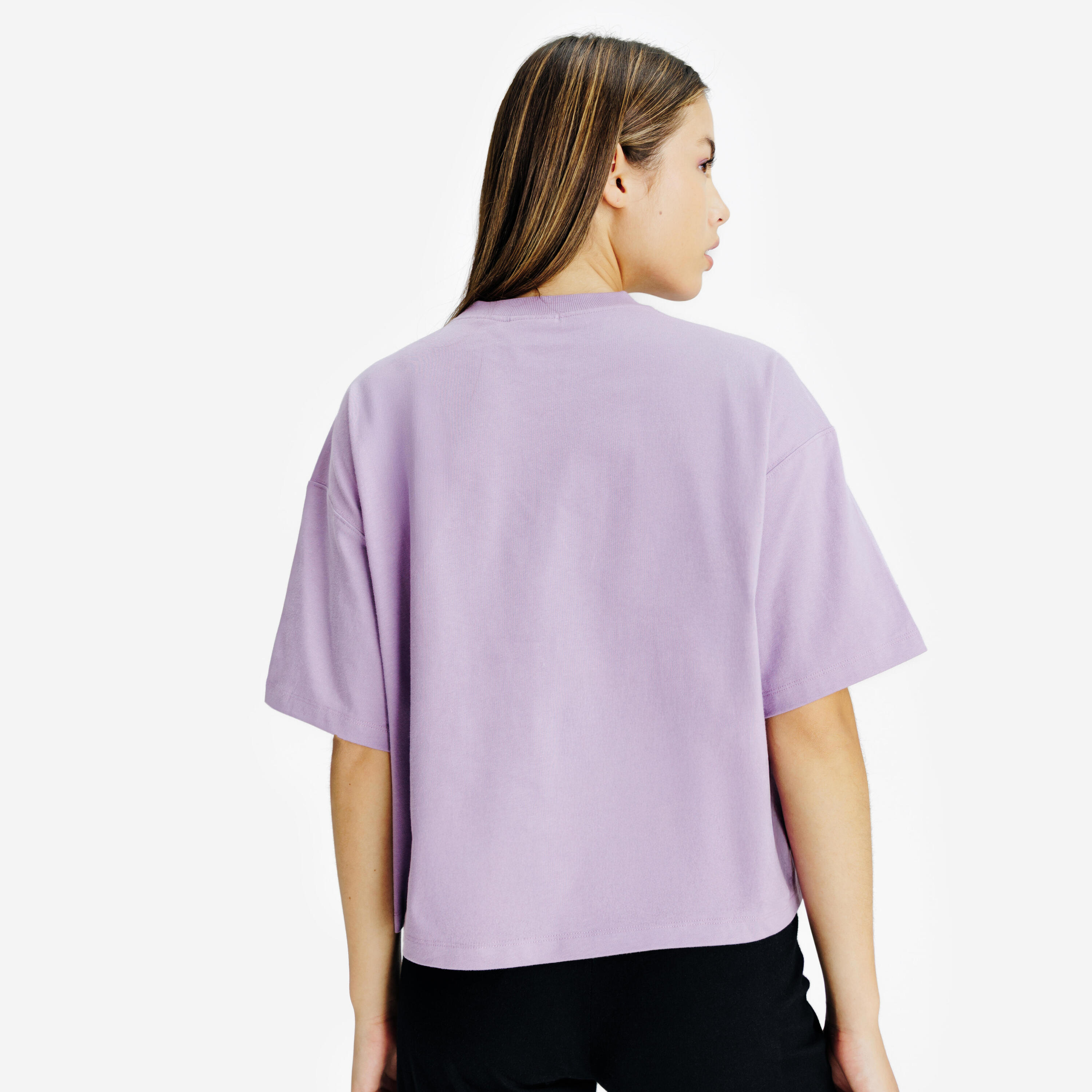 Camiseta crop mujer, violeta 4/5