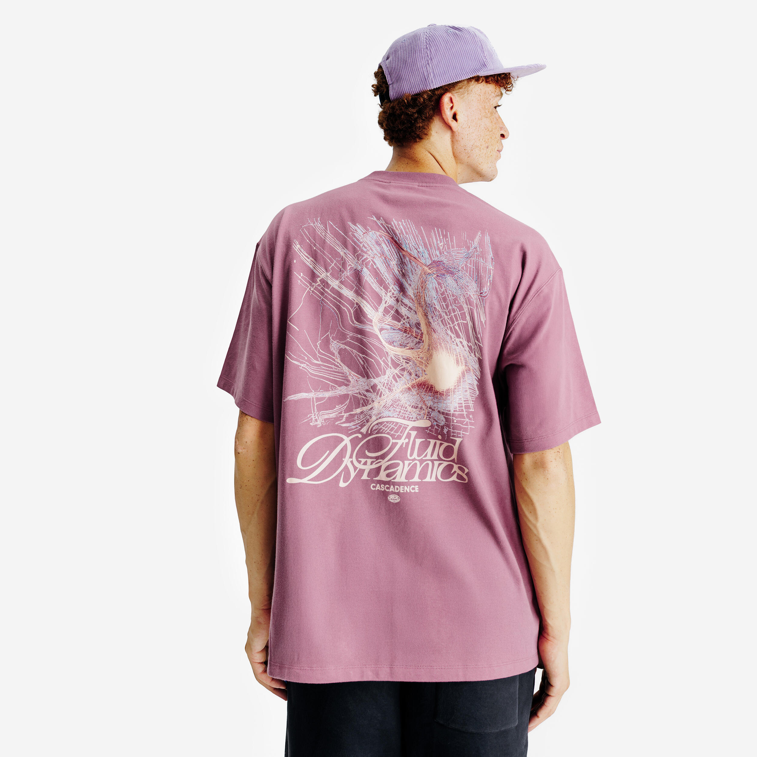 Uniseks T-shirt met print paars 4/5