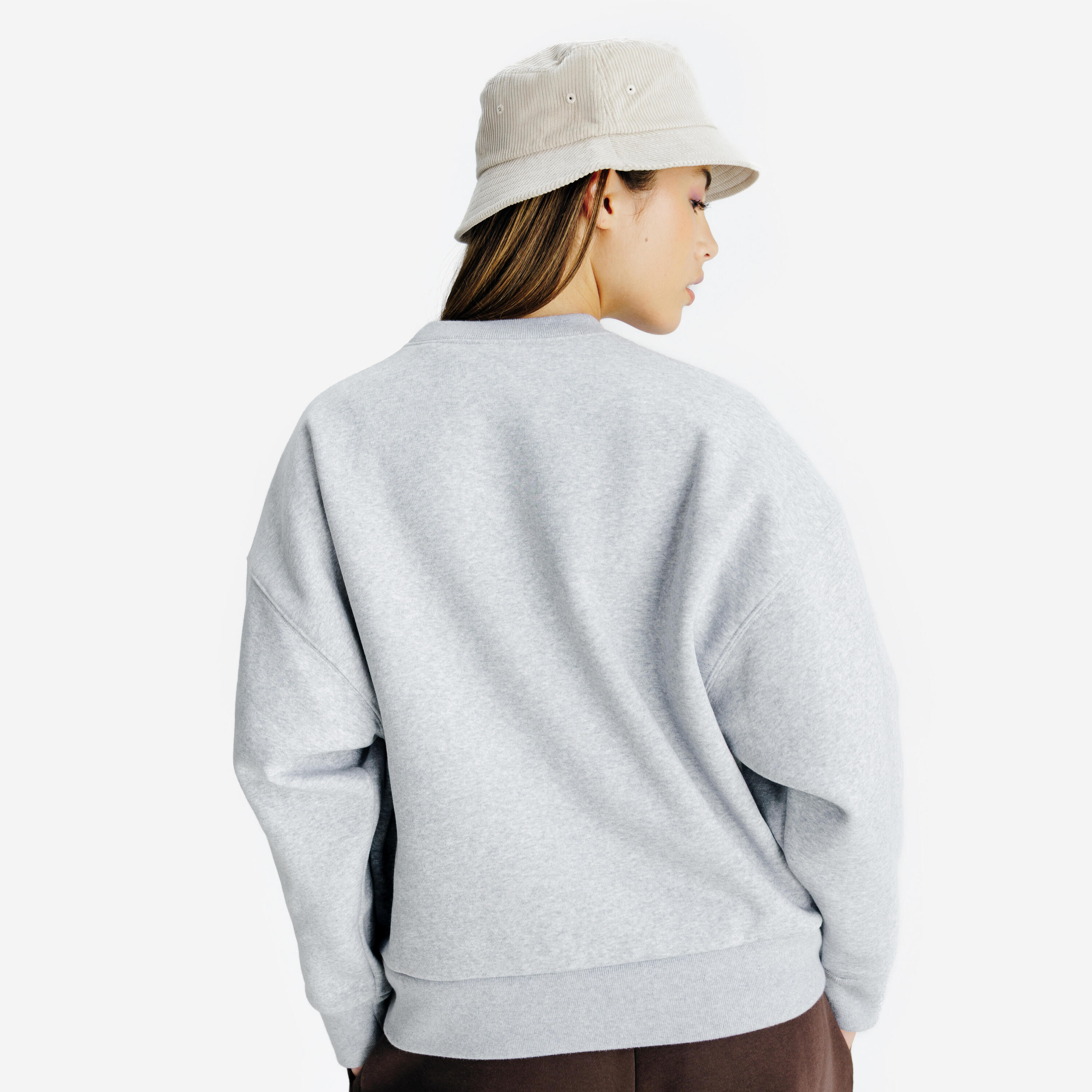 Sweat col rond femme, Elementals, gris chiné 4/5