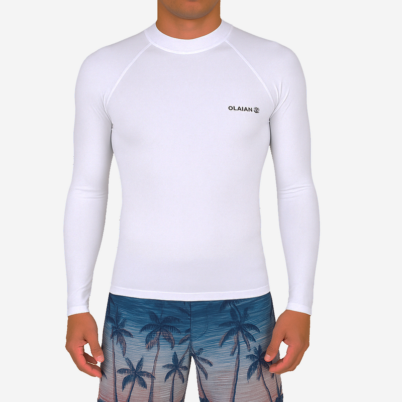 Tee Shirt anti UV surf top 100 manches longues homme blanc pour
