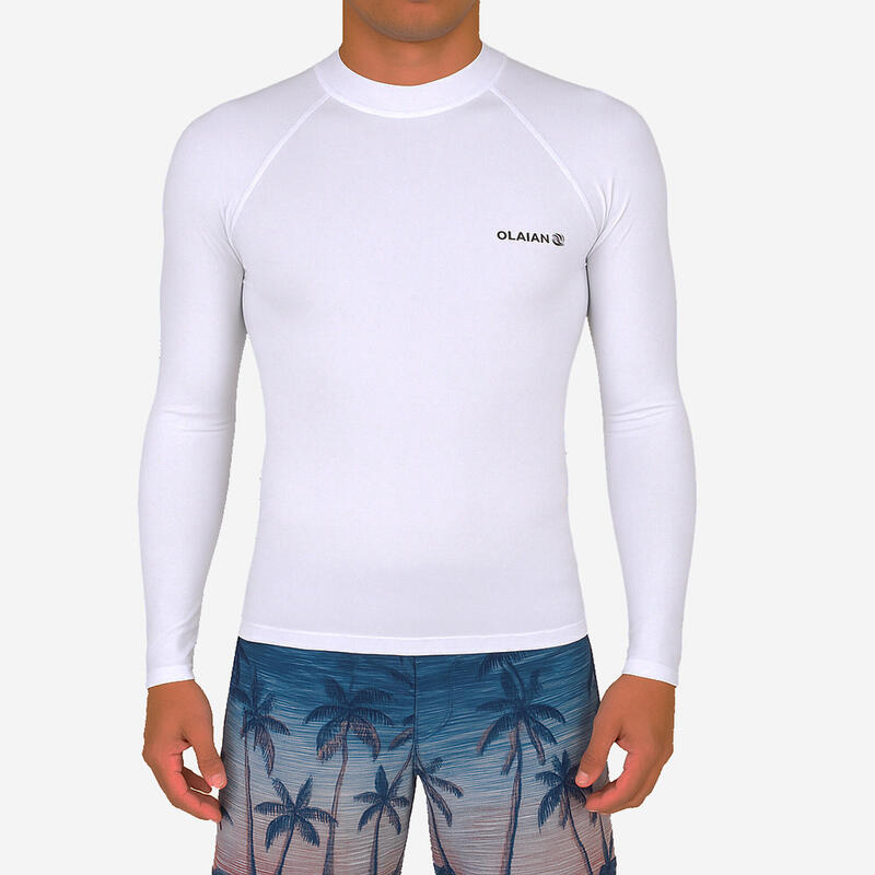 Erkek Slim Fit Uzun Kollu UV Korumalı Tişört - Beyaz - 100