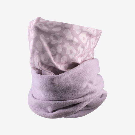 Пов'язка на шию Hug 500 для лижного спорту фіолетова з леопардовим принтом