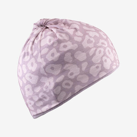 Пов'язка на шию Hug 500 для лижного спорту фіолетова з леопардовим принтом